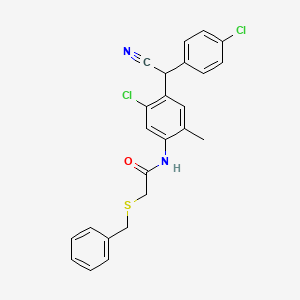 2-(benzylsulfanyl)-N-{5-chloro-4-[(4-chlorophenyl)(cyano)methyl]-2-methylphenyl}acetamide