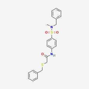 N-{4-[benzyl(methyl)sulfamoyl]phenyl}-2-(benzylsulfanyl)acetamide