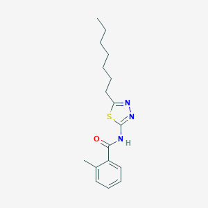 N-(5-heptyl-1,3,4-thiadiazol-2-yl)-2-methylbenzamide