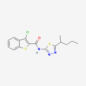 3-chloro-N-[5-(pentan-2-yl)-1,3,4-thiadiazol-2-yl]-1-benzothiophene-2-carboxamide