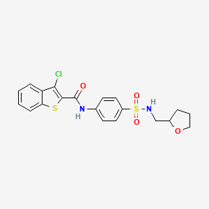 3-chloro-N-{4-[(tetrahydrofuran-2-ylmethyl)sulfamoyl]phenyl}-1-benzothiophene-2-carboxamide