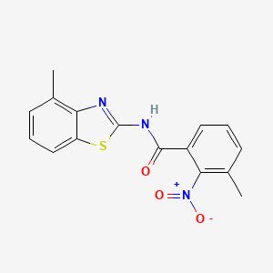 molecular formula C16H13N3O3S B4153302 3-methyl-N-(4-methyl-1,3-benzothiazol-2-yl)-2-nitrobenzamide 