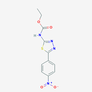 molecular formula C11H10N4O4S B415331 Ethyl 5-{4-nitrophenyl}-1,3,4-thiadiazol-2-ylcarbamate 
