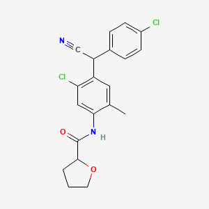 molecular formula C20H18Cl2N2O2 B4153310 N-{5-chloro-4-[(4-chlorophenyl)(cyano)methyl]-2-methylphenyl}tetrahydrofuran-2-carboxamide 