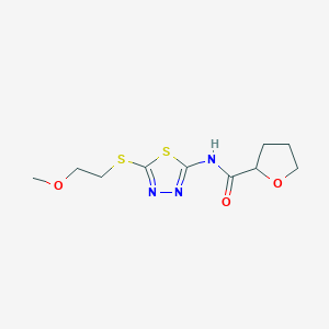 molecular formula C10H15N3O3S2 B4153333 N-{5-[(2-methoxyethyl)sulfanyl]-1,3,4-thiadiazol-2-yl}tetrahydrofuran-2-carboxamide 