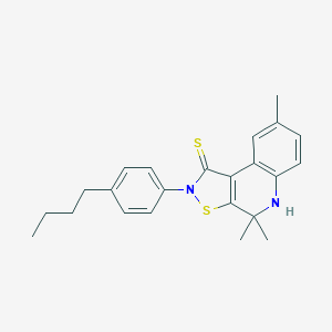 molecular formula C23H26N2S2 B415335 2-(4-butylphenyl)-4,4,8-trimethyl-4,5-dihydro[1,2]thiazolo[5,4-c]quinoline-1(2H)-thione CAS No. 331676-57-4