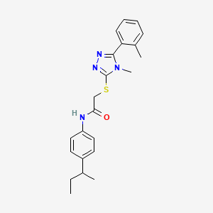 molecular formula C22H26N4OS B4153366 N-(4-butan-2-ylphenyl)-2-[[4-methyl-5-(2-methylphenyl)-1,2,4-triazol-3-yl]sulfanyl]acetamide 