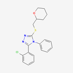 molecular formula C20H20ClN3OS B4153375 3-(2-Chlorophenyl)-5-(oxan-2-ylmethylsulfanyl)-4-phenyl-1,2,4-triazole 