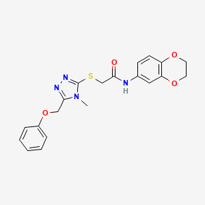 molecular formula C20H20N4O4S B4153376 N-(2,3-dihydro-1,4-benzodioxin-6-yl)-2-{[4-methyl-5-(phenoxymethyl)-4H-1,2,4-triazol-3-yl]thio}acetamide 