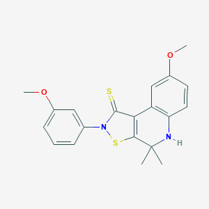 molecular formula C20H20N2O2S2 B415338 8-methoxy-2-(3-methoxyphenyl)-4,4-dimethyl-4,5-dihydroisothiazolo[5,4-c]quinoline-1(2H)-thione CAS No. 327170-69-4