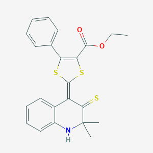 ethyl (2Z)-2-(2,2-dimethyl-3-sulfanylidene-1H-quinolin-4-ylidene)-5-phenyl-1,3-dithiole-4-carboxylate