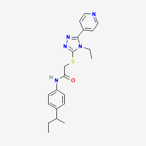 N-(4-butan-2-ylphenyl)-2-[(4-ethyl-5-pyridin-4-yl-1,2,4-triazol-3-yl)sulfanyl]acetamide