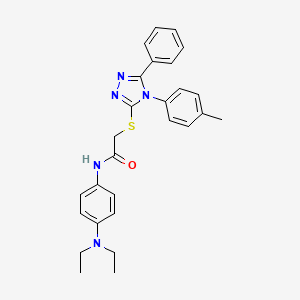 molecular formula C27H29N5OS B4153398 N-[4-(diethylamino)phenyl]-2-[[4-(4-methylphenyl)-5-phenyl-1,2,4-triazol-3-yl]sulfanyl]acetamide 