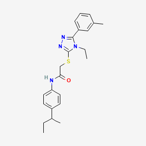 molecular formula C23H28N4OS B4153405 N-(4-butan-2-ylphenyl)-2-[[4-ethyl-5-(3-methylphenyl)-1,2,4-triazol-3-yl]sulfanyl]acetamide 