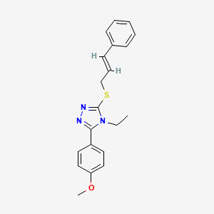 molecular formula C20H21N3OS B4153409 4-ethyl-3-(4-methoxyphenyl)-5-[(E)-3-phenylprop-2-enyl]sulfanyl-1,2,4-triazole 