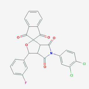 molecular formula C26H14Cl2FNO5 B415342 5-(3,4-dichlorophenyl)-3-(3-fluorophenyl)-3a,6a-dihydrospiro[furo[3,4-c]pyrrole-1,2'-indene]-1',3',4,6(3H,5H)-tetrone 