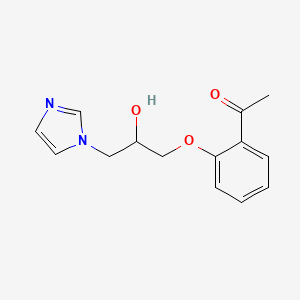 molecular formula C14H16N2O3 B4153446 1-{2-[2-hydroxy-3-(1H-imidazol-1-yl)propoxy]phenyl}ethanone 