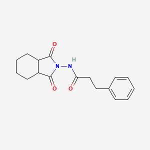 N-(1,3-dioxo-3a,4,5,6,7,7a-hexahydroisoindol-2-yl)-3-phenylpropanamide