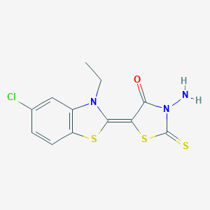 molecular formula C12H10ClN3OS3 B415347 3-amino-5-(5-chloro-3-ethyl-1,3-benzothiazol-2(3H)-ylidene)-2-thioxo-1,3-thiazolidin-4-one 