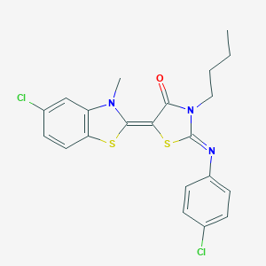 3-butyl-5-(5-chloro-3-methyl-1,3-benzothiazol-2(3H)-ylidene)-2-[(4-chlorophenyl)imino]-1,3-thiazolidin-4-one