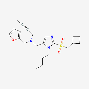 molecular formula C22H31N3O3S B4153481 ({1-butyl-2-[(cyclobutylmethyl)sulfonyl]-1H-imidazol-5-yl}methyl)2-butyn-1-yl(2-furylmethyl)amine 