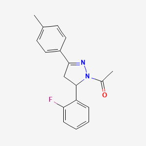 1-[3-(2-Fluorophenyl)-5-(4-methylphenyl)-3,4-dihydropyrazol-2-yl]ethanone