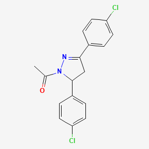 molecular formula C17H14Cl2N2O B4153496 1-[3,5-Bis(4-chlorophenyl)-3,4-dihydropyrazol-2-yl]ethanone 