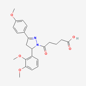 5-[5-(2,3-dimethoxyphenyl)-3-(4-methoxyphenyl)-4,5-dihydro-1H-pyrazol-1-yl]-5-oxopentanoic acid