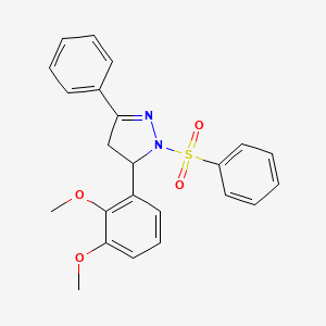 molecular formula C23H22N2O4S B4153515 5-(2,3-dimethoxyphenyl)-3-phenyl-1-(phenylsulfonyl)-4,5-dihydro-1H-pyrazole 