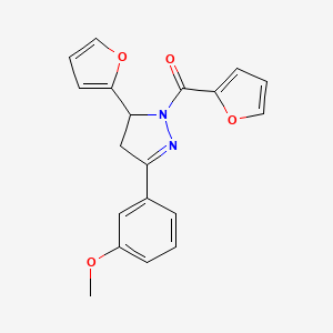 Furan-2-yl-[3-(furan-2-yl)-5-(3-methoxyphenyl)-3,4-dihydropyrazol-2-yl]methanone