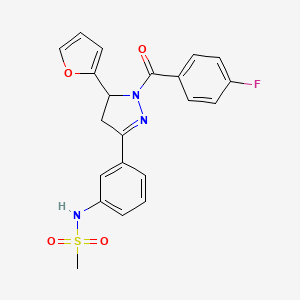 N-{3-[1-(4-FLUOROBENZOYL)-5-(FURAN-2-YL)-4,5-DIHYDRO-1H-PYRAZOL-3-YL]PHENYL}METHANESULFONAMIDE