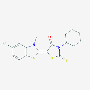 5-(5-chloro-3-methyl-1,3-benzothiazol-2(3H)-ylidene)-3-cyclohexyl-2-thioxo-1,3-thiazolidin-4-one