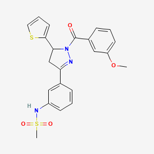 N-{3-[1-(3-Methoxybenzoyl)-5-(thiophen-2-YL)-4,5-dihydro-1H-pyrazol-3-YL]phenyl}methanesulfonamide