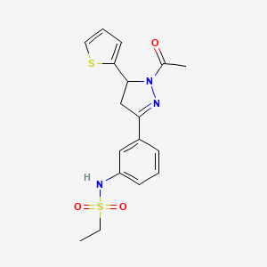 N-{3-[1-acetyl-5-(2-thienyl)-4,5-dihydro-1H-pyrazol-3-yl]phenyl}ethanesulfonamide