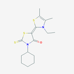 (5Z)-3-cyclohexyl-5-(3-ethyl-4,5-dimethyl-1,3-thiazol-2-ylidene)-2-sulfanylidene-1,3-thiazolidin-4-one