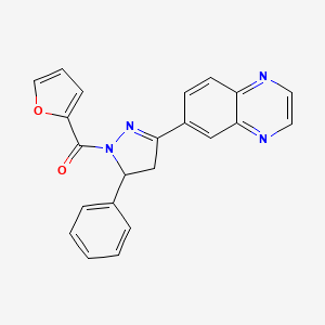 molecular formula C22H16N4O2 B4153575 6-[1-(2-furoyl)-5-phenyl-4,5-dihydro-1H-pyrazol-3-yl]quinoxaline 