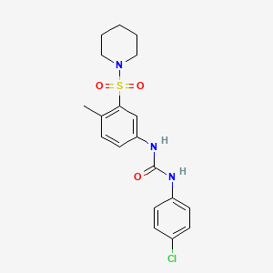 molecular formula C19H22ClN3O3S B4153583 1-(4-Chlorophenyl)-3-(4-methyl-3-piperidin-1-ylsulfonylphenyl)urea 