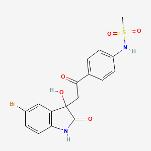 N-[4-[2-(5-bromo-3-hydroxy-2-oxo-1H-indol-3-yl)acetyl]phenyl]methanesulfonamide