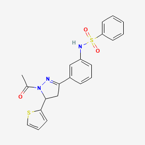 N-[3-(2-acetyl-3-thiophen-2-yl-3,4-dihydropyrazol-5-yl)phenyl]benzenesulfonamide