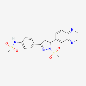 molecular formula C19H19N5O4S2 B4153626 N-(4-(1-(methylsulfonyl)-5-(quinoxalin-6-yl)-4,5-d 