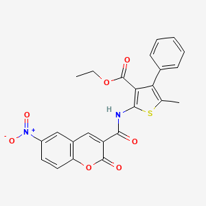 molecular formula C24H18N2O7S B4153648 ethyl 5-methyl-2-{[(6-nitro-2-oxo-2H-chromen-3-yl)carbonyl]amino}-4-phenyl-3-thiophenecarboxylate 