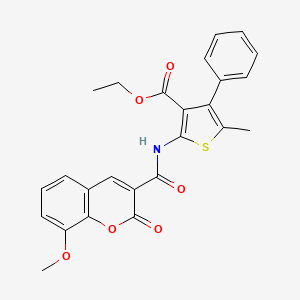 ethyl 2-{[(8-methoxy-2-oxo-2H-chromen-3-yl)carbonyl]amino}-5-methyl-4-phenyl-3-thiophenecarboxylate