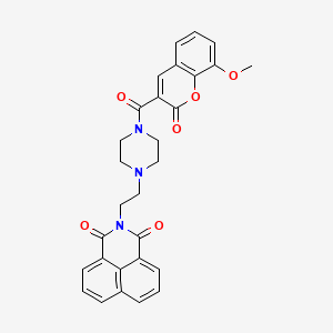 2-[2-[4-(8-Methoxy-2-oxochromene-3-carbonyl)piperazin-1-yl]ethyl]benzo[de]isoquinoline-1,3-dione