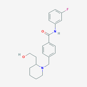 molecular formula C21H25FN2O2 B4153661 N-(3-fluorophenyl)-4-{[2-(2-hydroxyethyl)piperidin-1-yl]methyl}benzamide 