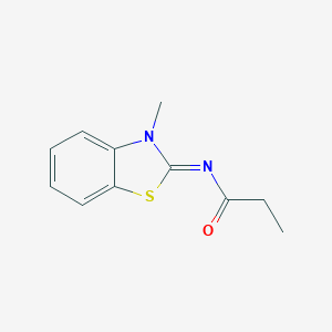 molecular formula C11H12N2OS B415367 N-(3-methyl-1,3-benzothiazol-2(3H)-ylidene)propanamide 