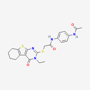 N-[4-(acetylamino)phenyl]-2-[(3-ethyl-4-oxo-3,4,5,6,7,8-hexahydro[1]benzothieno[2,3-d]pyrimidin-2-yl)sulfanyl]acetamide