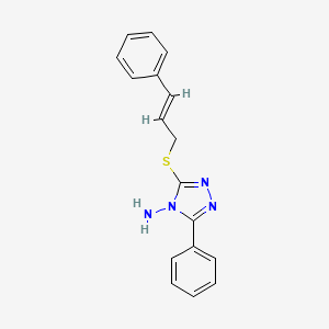 molecular formula C17H16N4S B4153741 3-((2E)-3-phenylprop-2-enylthio)-5-phenyl-1,2,4-triazole-4-ylamine 