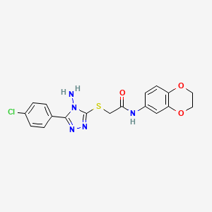 2-{[4-amino-5-(4-chlorophenyl)-4H-1,2,4-triazol-3-yl]sulfanyl}-N-(2,3-dihydro-1,4-benzodioxin-6-yl)acetamide