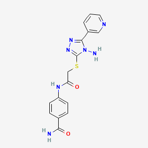 4-[2-(4-Amino-5-(3-pyridyl)-1,2,4-triazol-3-ylthio)acetylamino]benzamide