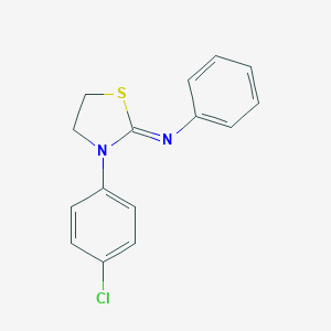 molecular formula C15H13ClN2S B415376 N-[3-(4-chlorophenyl)-1,3-thiazolidin-2-ylidene]-N-phenylamine 